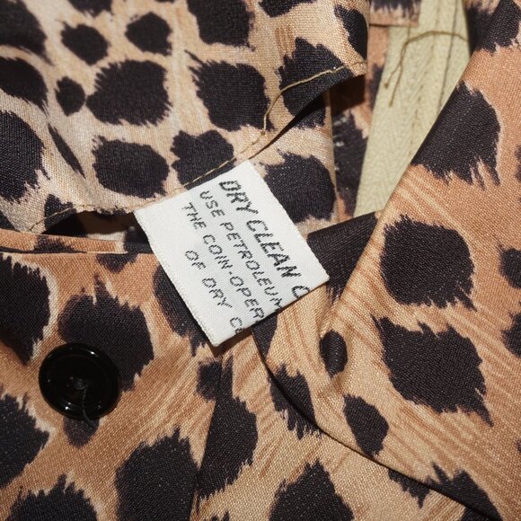 Vintage 60s Leopard Print Blouse - Picture 4 of 6